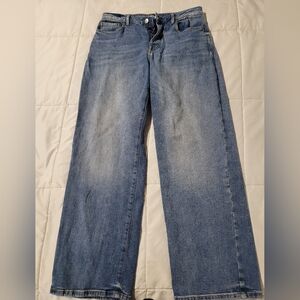 Forever 21 Blue Flare Wide Leg Jeans